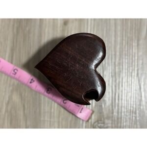 Hand Carved Wooden Heart Trinket Box Keepsake Jewelry Organizer